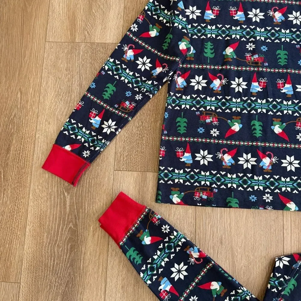 Hanna Andersson Holiday Gnome Sweet Gnome Organic Cotton 2-Piece Pajama Sz Small